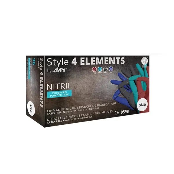Рукавички нітрилові неопудрені MediOk Style 4 Elements, мікс кольорів, розмір M