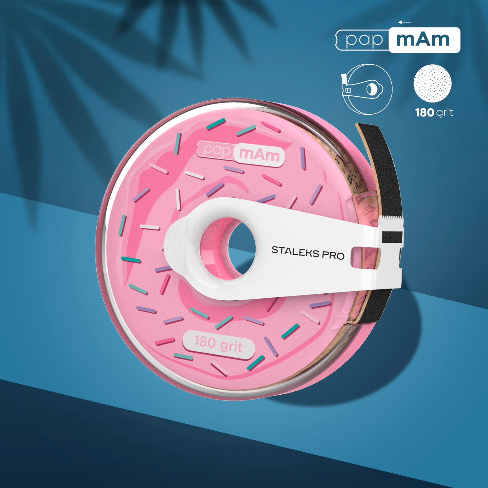 Змінна файл-стрічка у пластиковій котушці Staleks Pro Expert PD Bobbinail, papmAm, 180 грит, 6 м