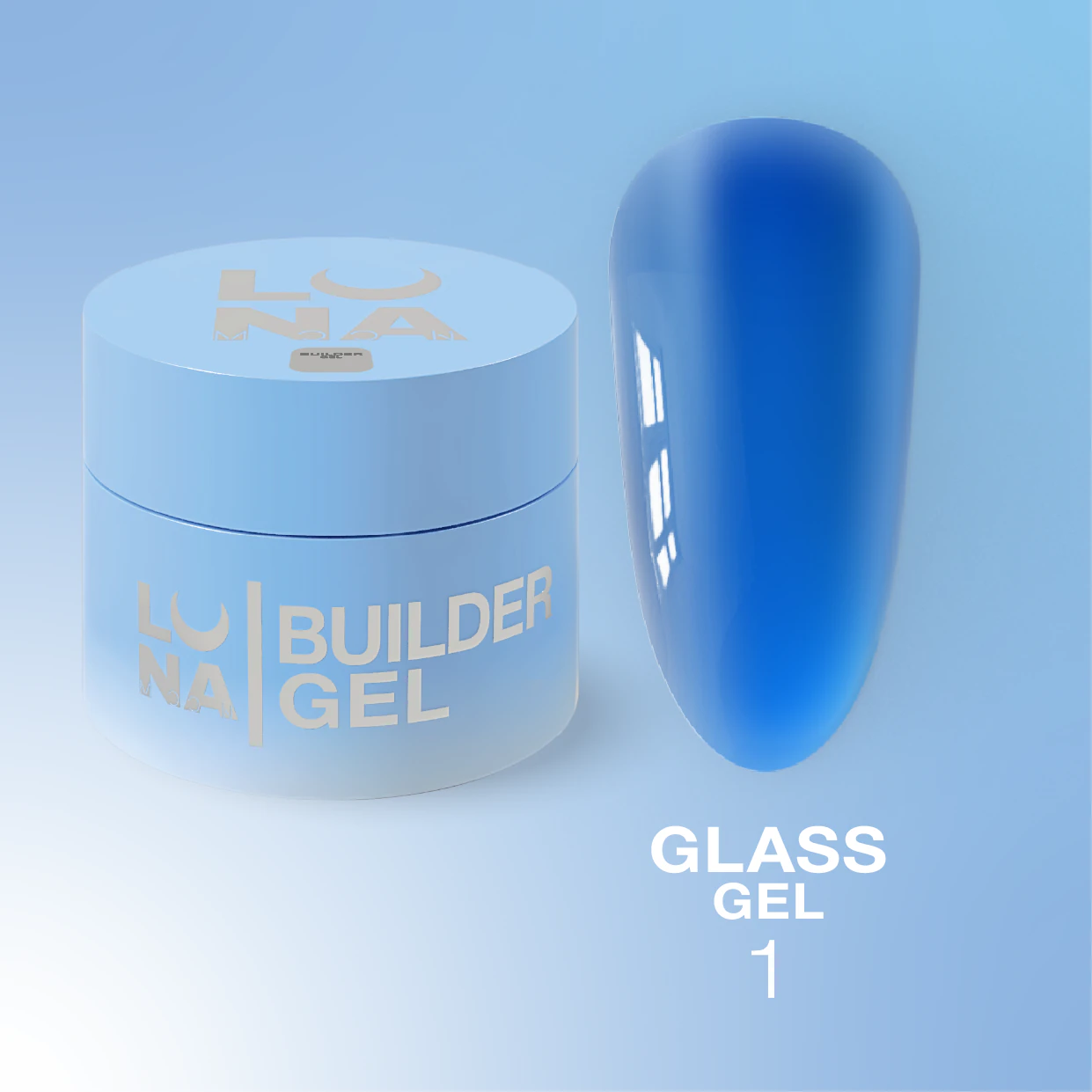 Вітражний гель для нарощування Luna Glass gel №01, 15 мл