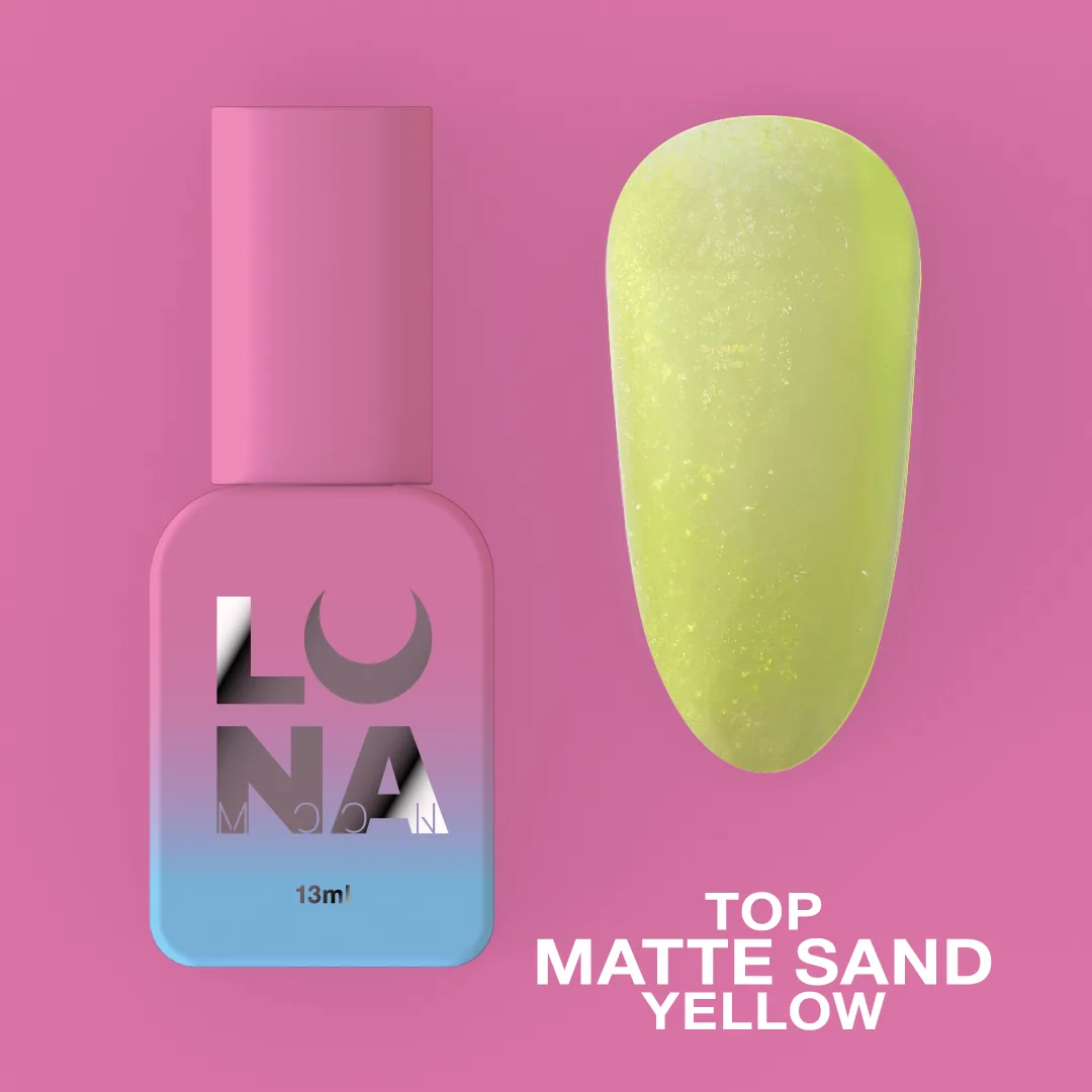 Матовый топ без липкого слоя, LUNA Top Matte Sand Yellow, 13 мл