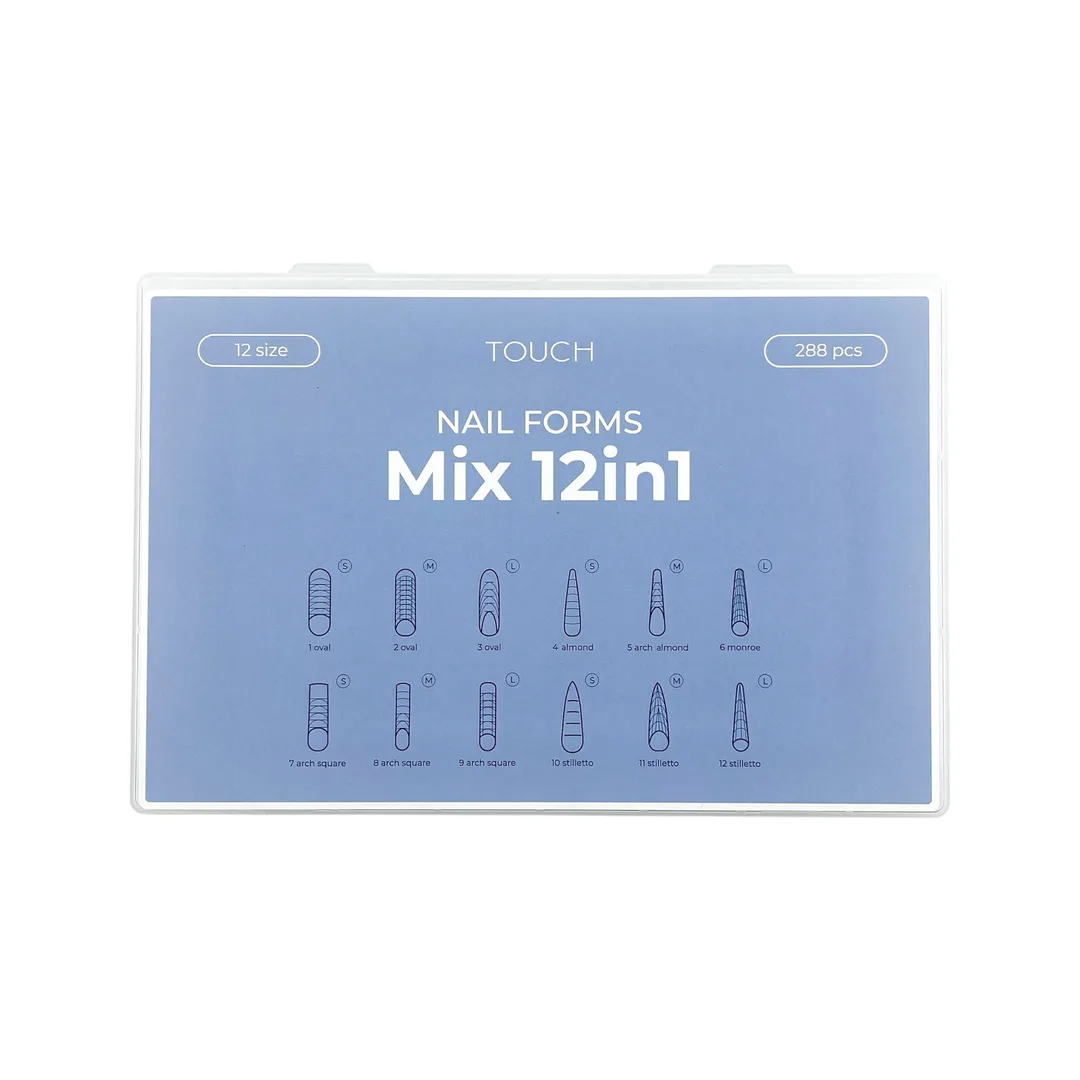 Типсы для наращивания Touch Mix, 12 в 1, 288 шт