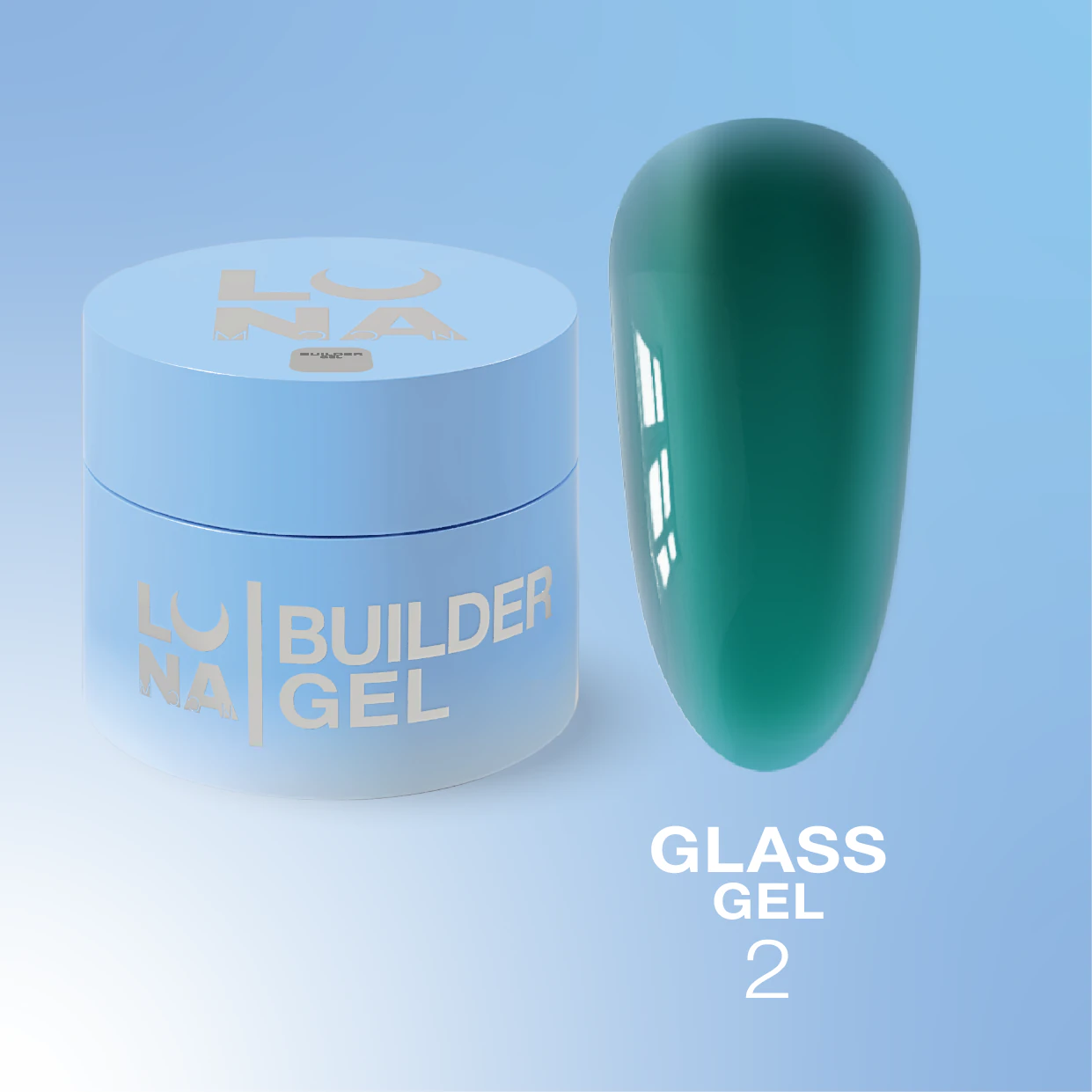 Вітражний гель для нарощування Luna Glass gel №02, 15 мл