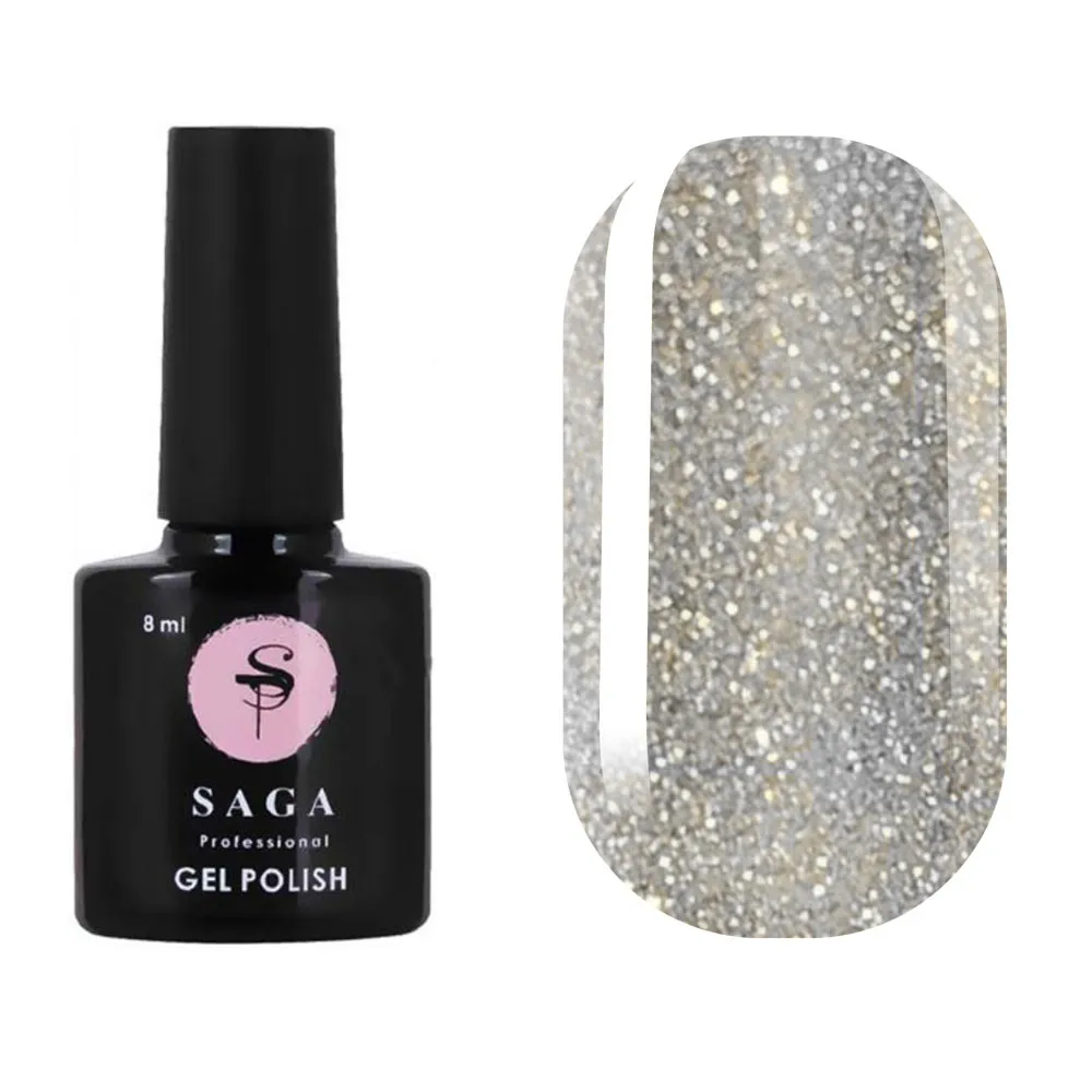 Гель-лак Saga Professional Fiery gel № 4 бежевий світловідбиваючий, 10 мл