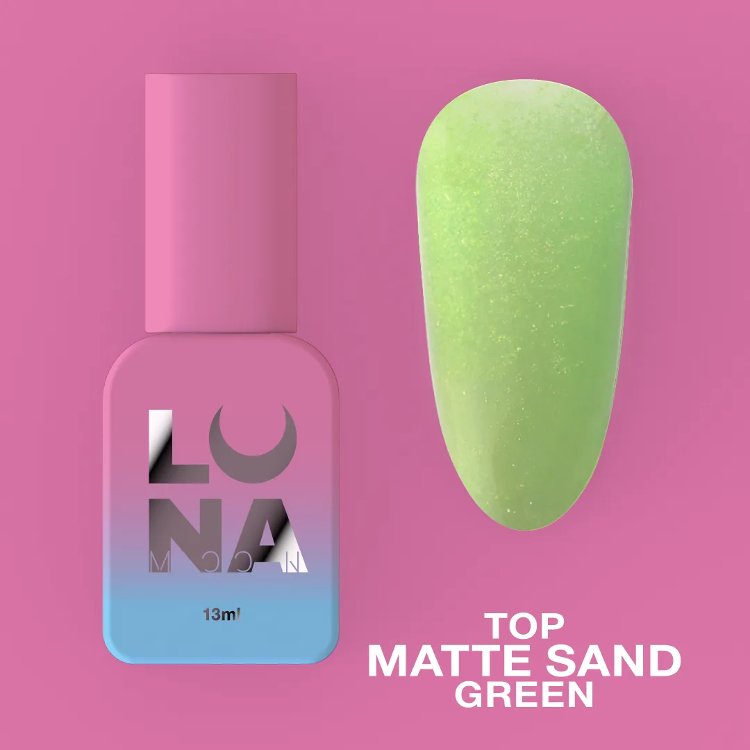 Матовый топ без липкого слоя, LUNA Top Matte Sand Green, 13 мл