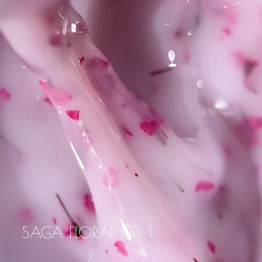 Гель для нарощування Saga Professional LIQUID FLORAL GEL №01, 15 мл