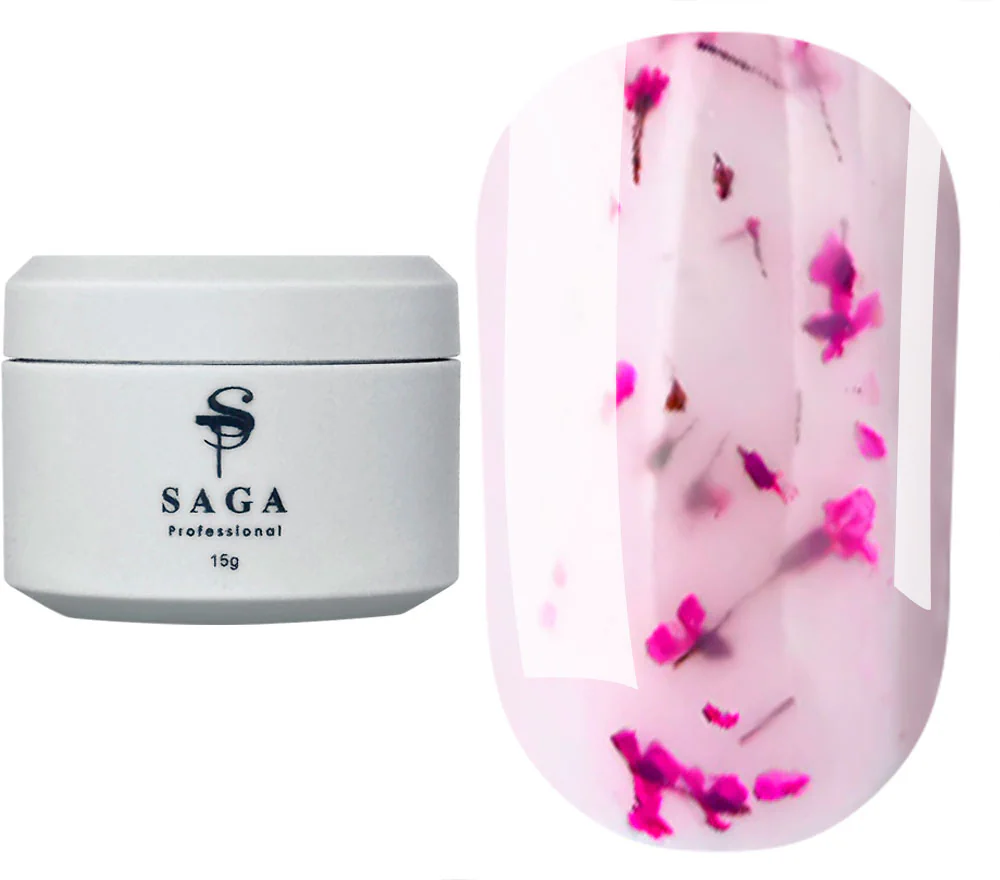 Гель для нарощування Saga Professional LIQUID FLORAL GEL №01, 15 мл