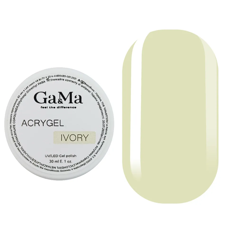 Акригель GÉMELY ex GA&MA ivory, 30 мл