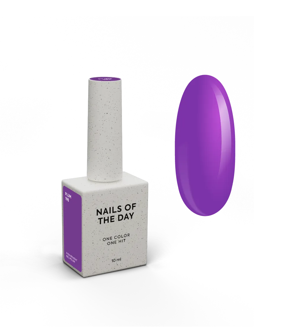 гель-лак NAILSOFTHEDAY Plum-198 — сливово-фіолетовий, 10 мл