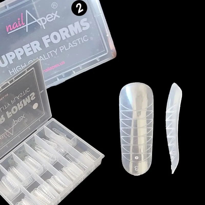 NailApex Верхние формы для моделирования ногтей мягкий крадрат №2