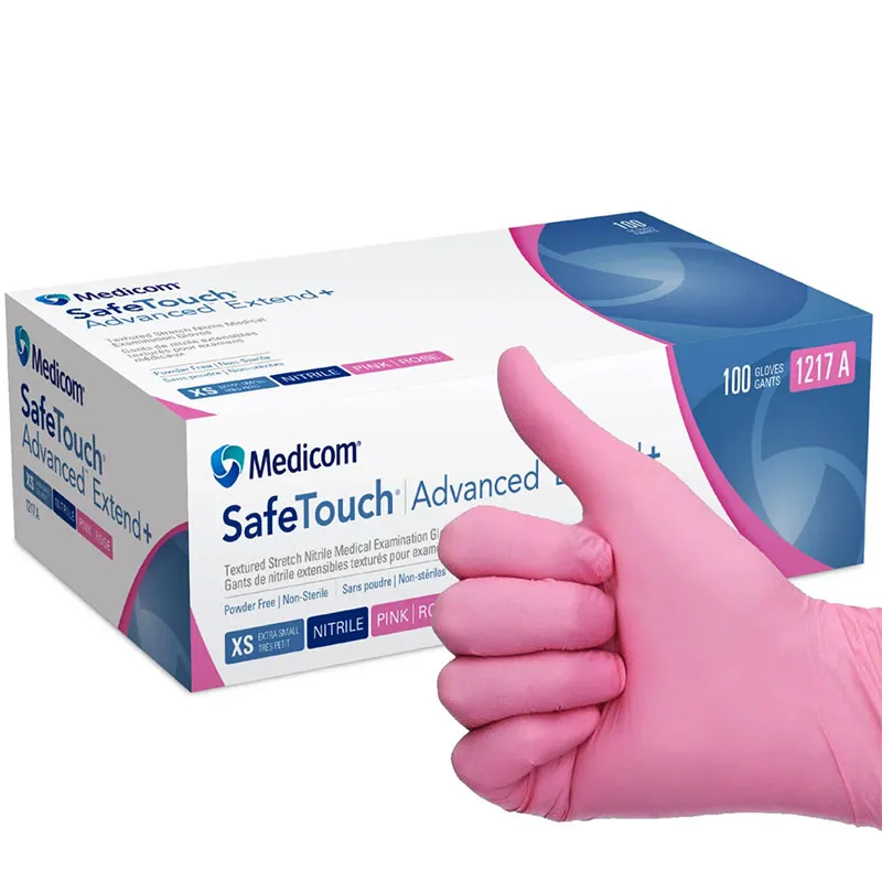 Рукавички нітрилові Medicom Pink XS (рожеві) щільність 3,8 г