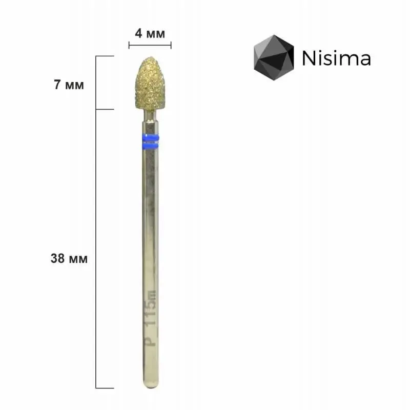 Насадка NISIMA алмазна закруглений конус синя P_115mK