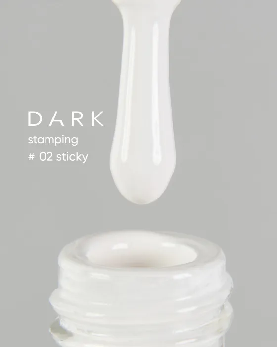 DARK Stamping polish №02, білий STICKY, 8 мл