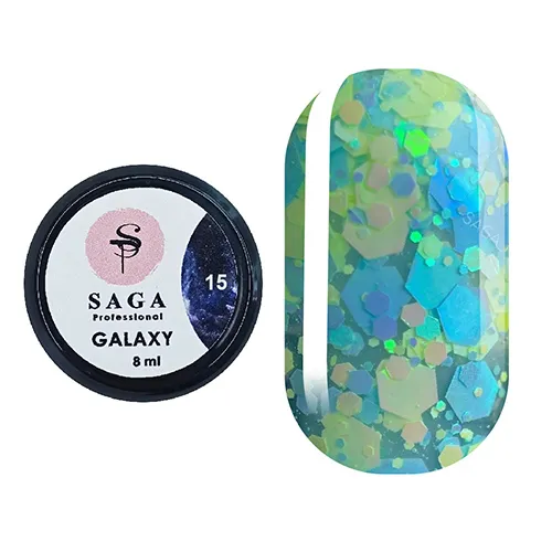 Гель Saga Professional Galaxy Glitter №15, 5 г