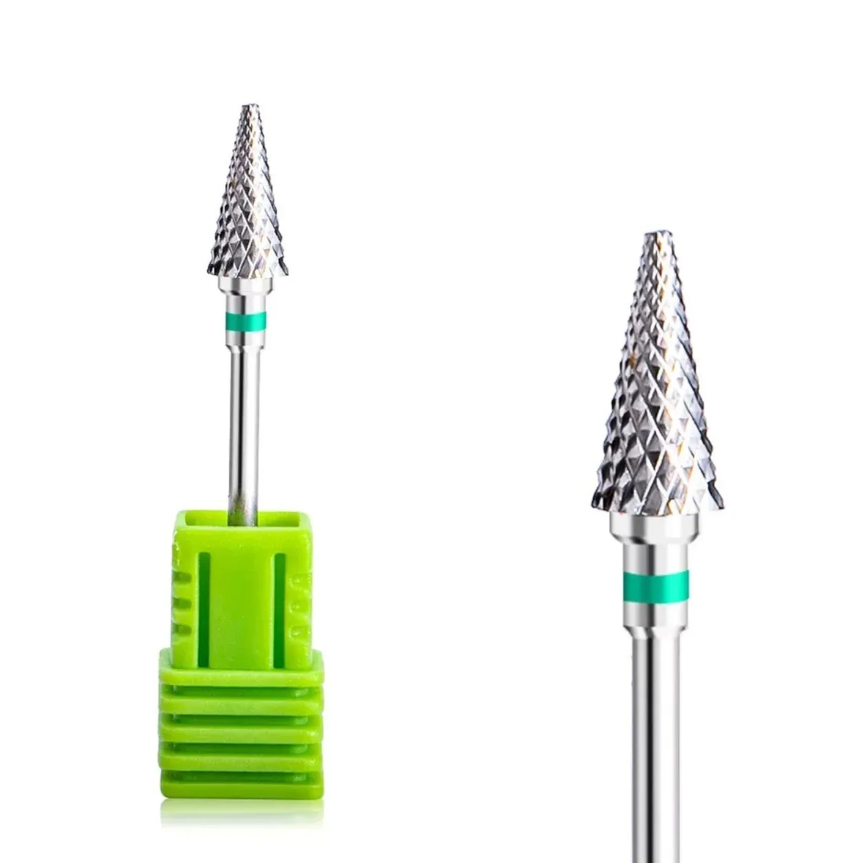 Фреза твердосплавная Shine Luxury конус, зеленая насечка C 3/32 Large Cone