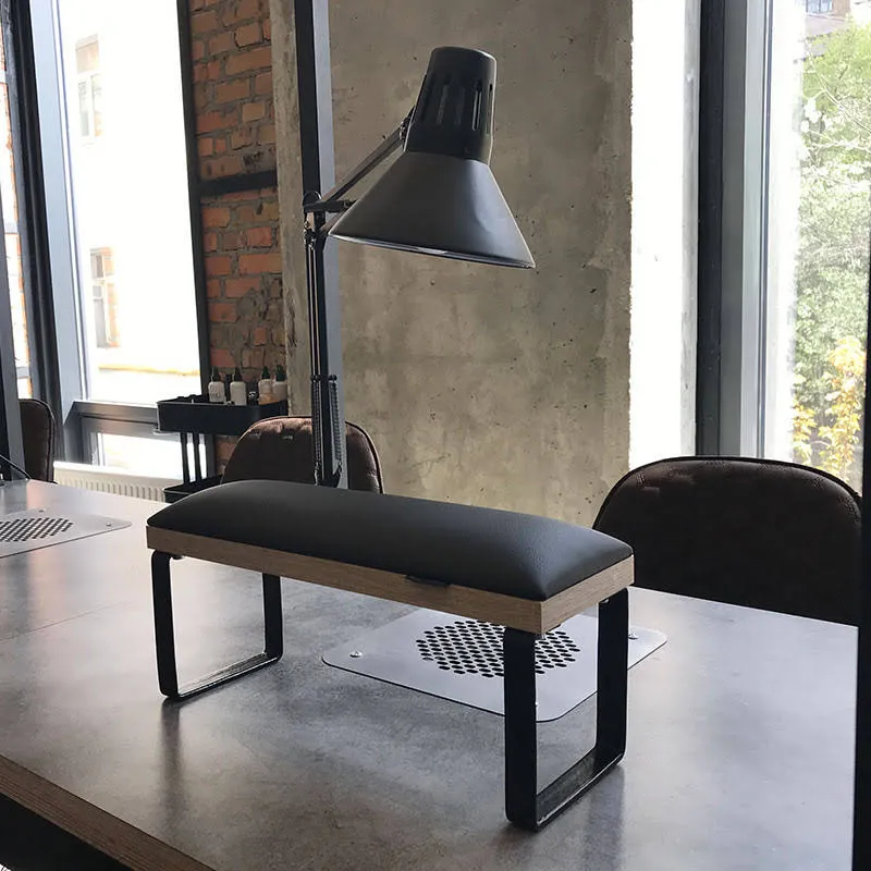 Подлокотник для маникюра Loft на белых металлических ножках на коричневой основе White
