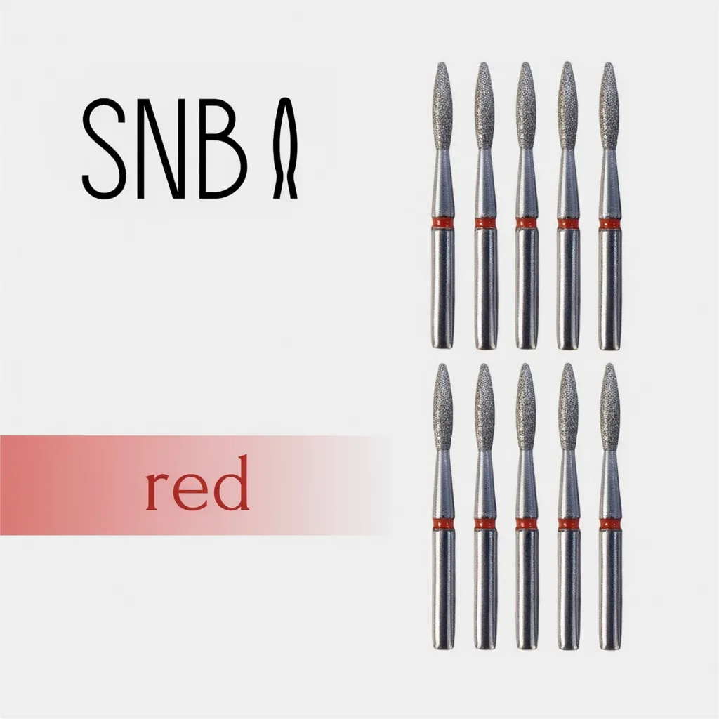 Фреза алмазная STRONG NAIL BITS. EU "пламя безопасное" красная 0,21 см SET 10 шт
