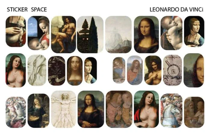 Стикеры Stickersspace на липкой основе Leonardo da Vinci