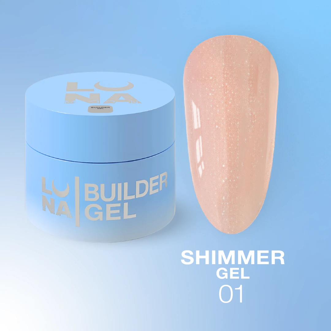 Гель для нарощування LUNA Shimmer gel №01, 30 мл