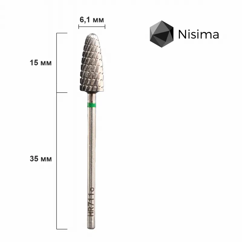 Насадка NISIMA твердосплав для швидкого зняття зелена HR711cK