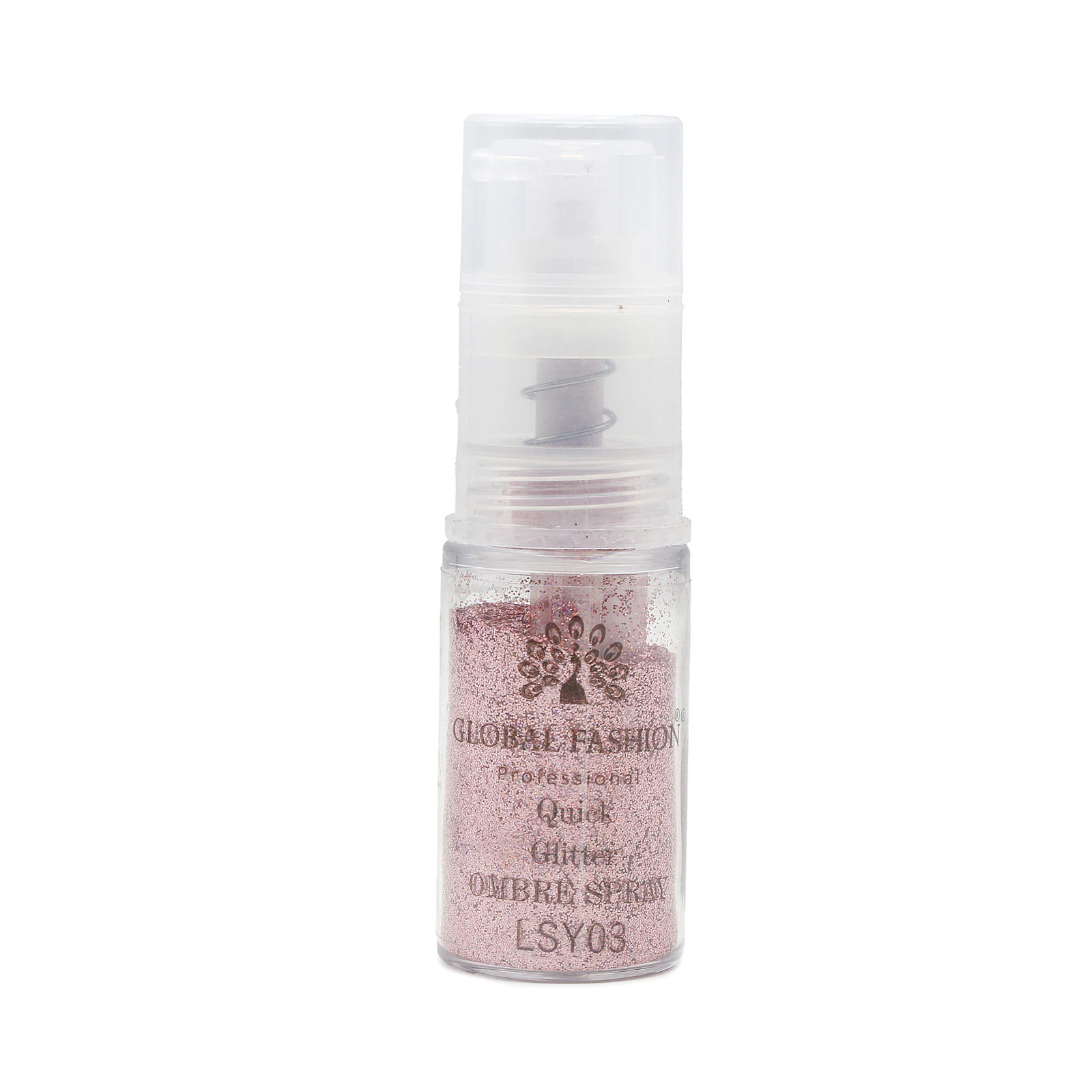 Сухий спрей для градієнта Global Fashion Ombre Spray GLITTER голографік №3, рожевий, 10 г (LSY)