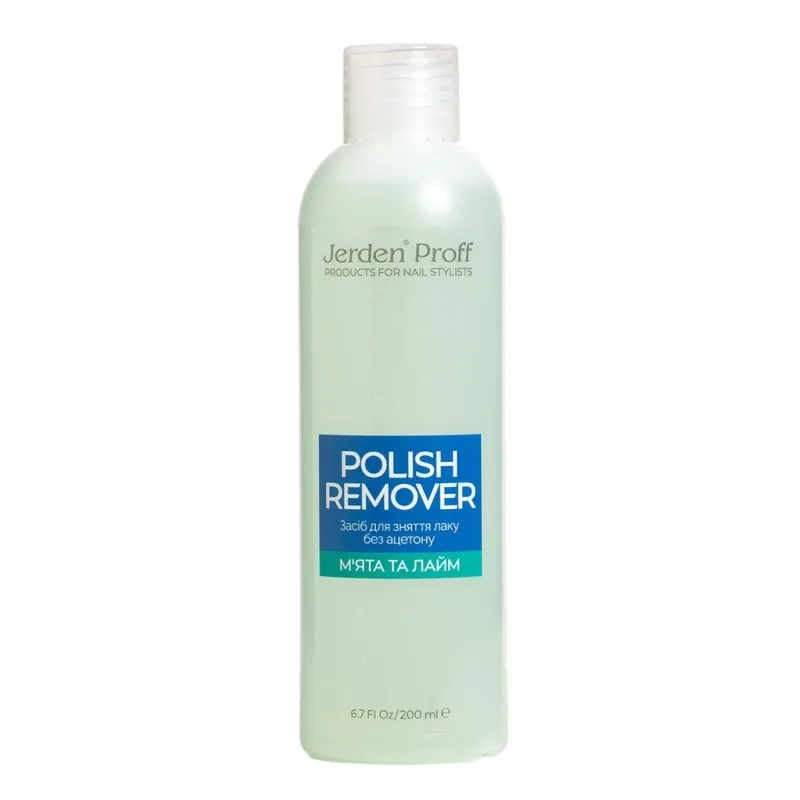 Jerden Proff Polish Remover засіб для зняття лаку "Лайм та м'ята" без ацетону, 200 мл