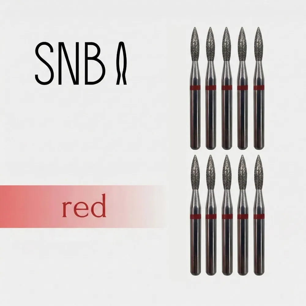 Фреза алмазна STRONG NAIL BITS полум'я червоне 0,19 см SET 10 шт