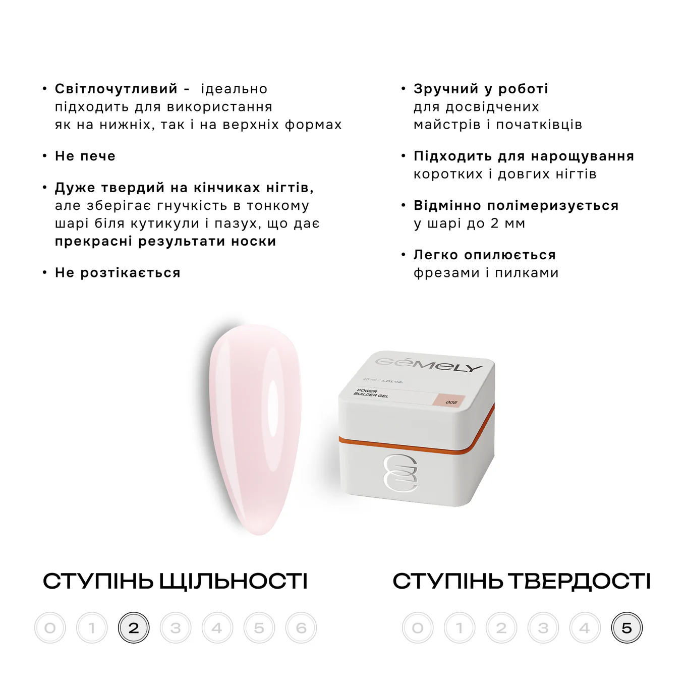 Гель GÉMELY ex GA&MA Power Builder Gel №005, 5 мл
