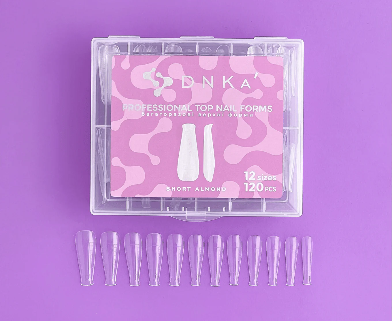 Верхние формы DNKa Top Nail Forms Short Almond, 120 шт
