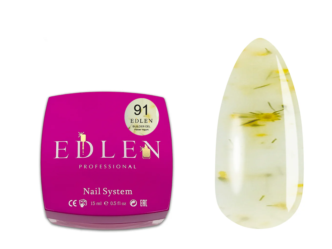 Edlen Builder Gel Flower yogurt №91, 15 мл