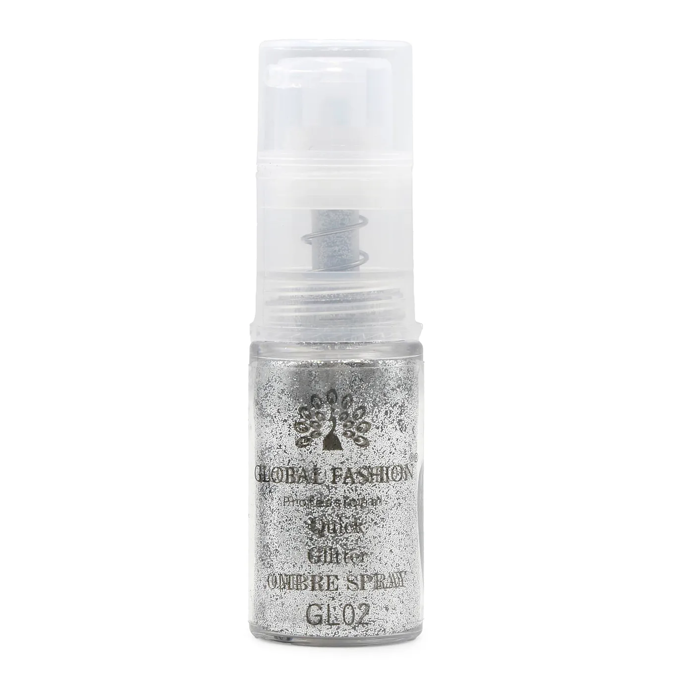 Сухий спрей для градієнта Global Fashion Ombre Spray GLITTER, №2, срібло, 10 г (GL)