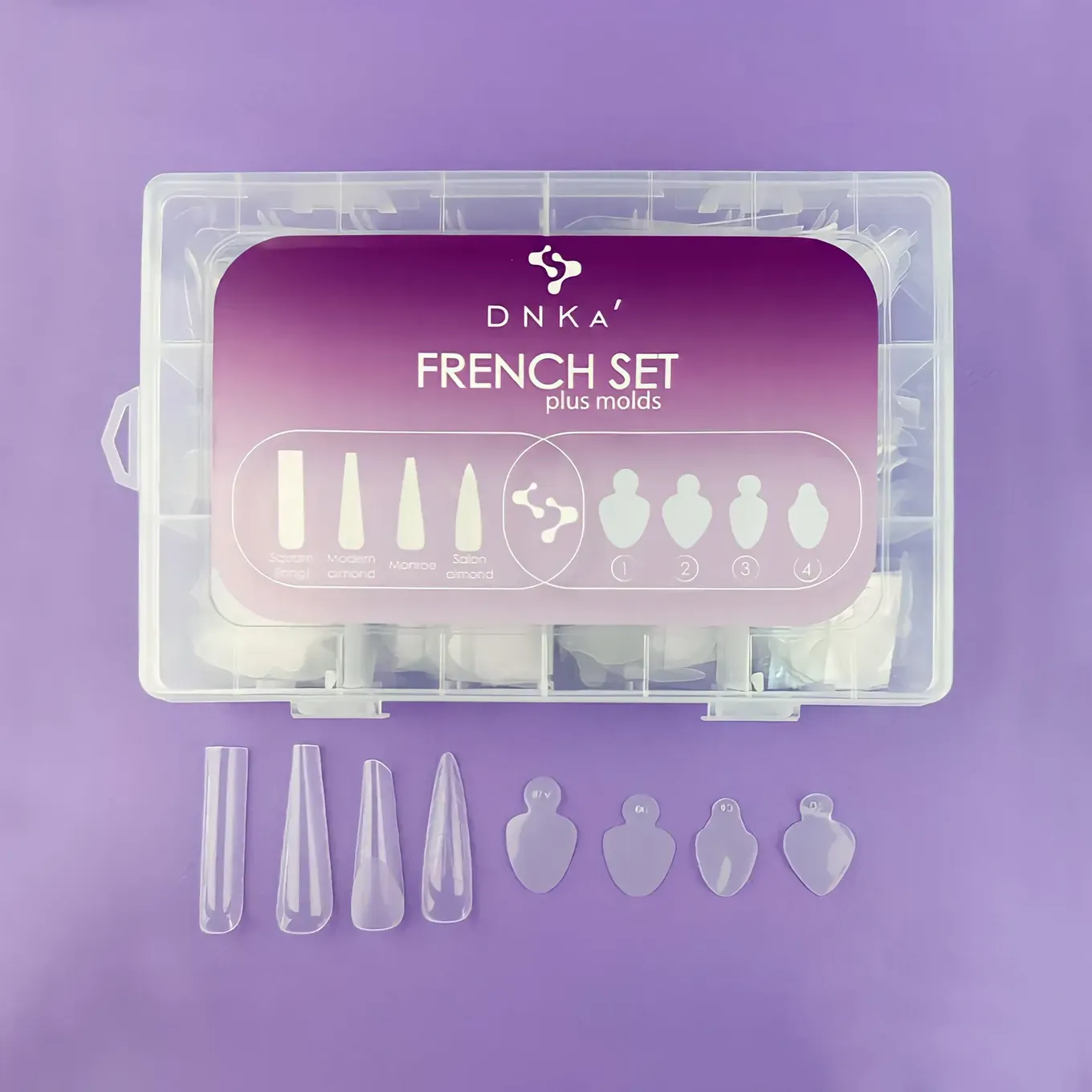 Френч сет (верхні форми & силіконові молди для френча) DNKa French Set plus molds, 192/96 шт