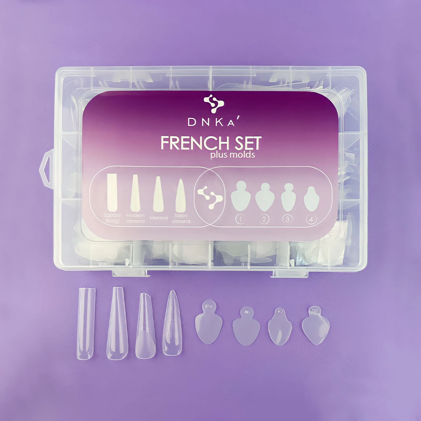 Френч сет (верхні форми & силіконові молди для френча) DNKa French Set plus molds, 192/96 шт