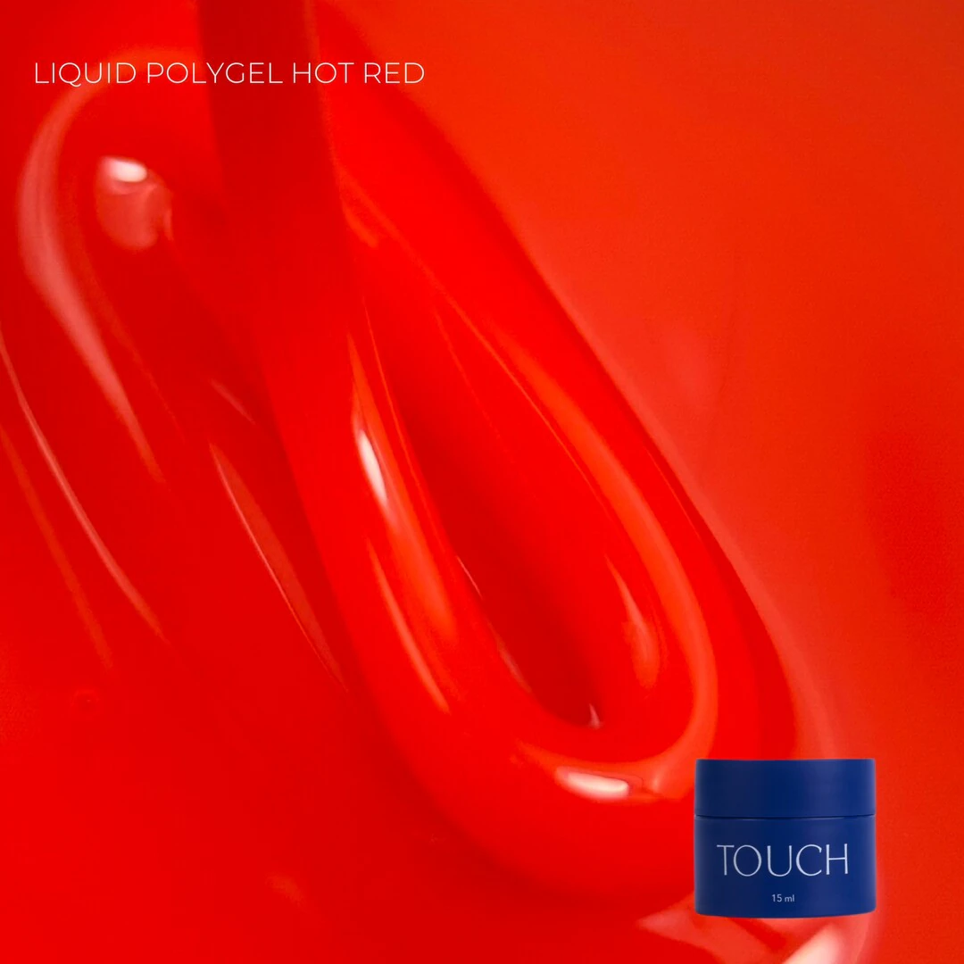 Полігель Touch Neon liquid polygel Hot Red, 15 мл