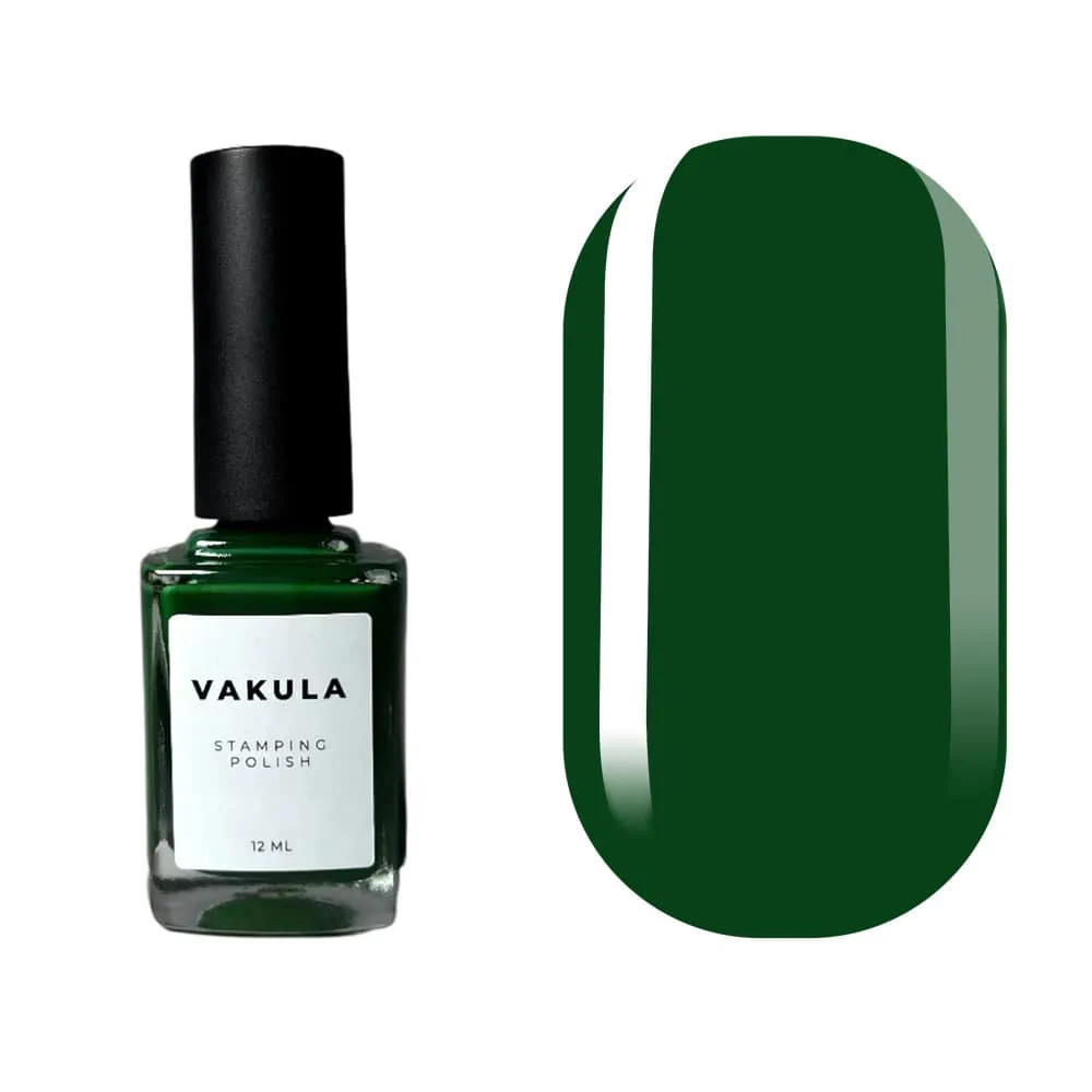 Лак для стемпінгу VAKULA №19, зелений, 12 мл