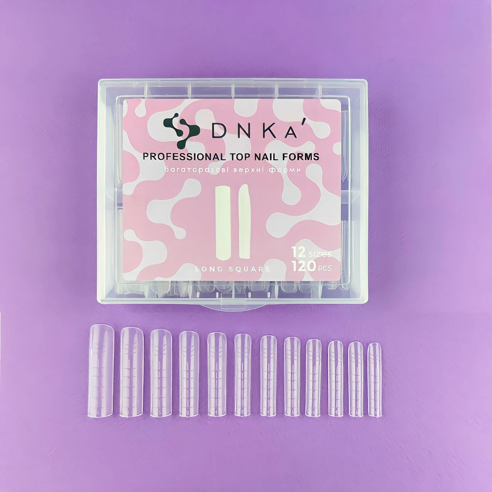 Верхні форми DNKa Top Nail Forms Long Square, 120 шт