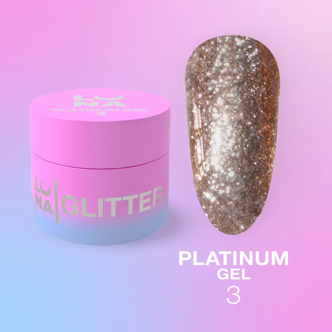 Блестки для ногтей LUNA Platinum Gel №3, 5 мл