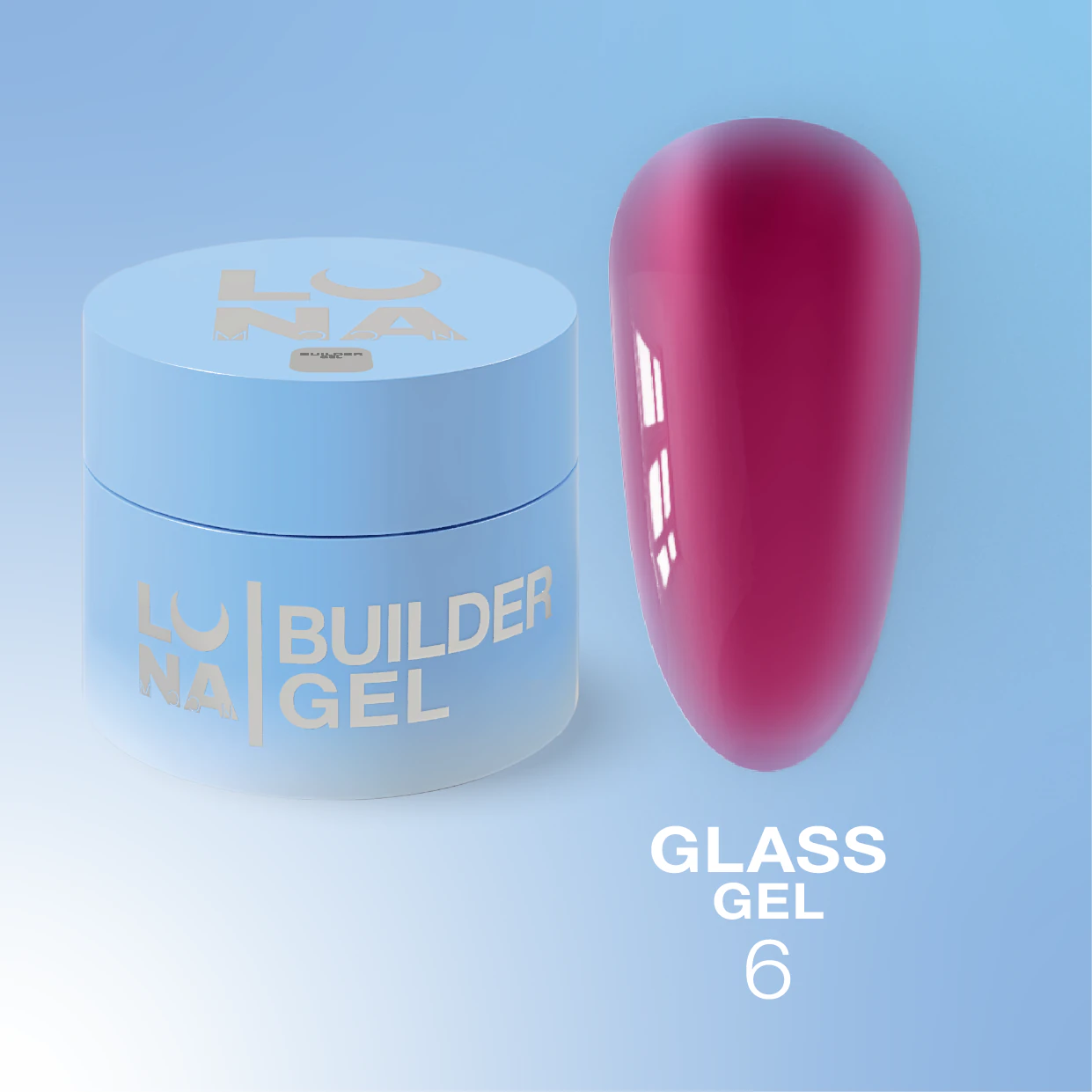 Вітражний гель для нарощування Luna Glass gel №06, 15 мл