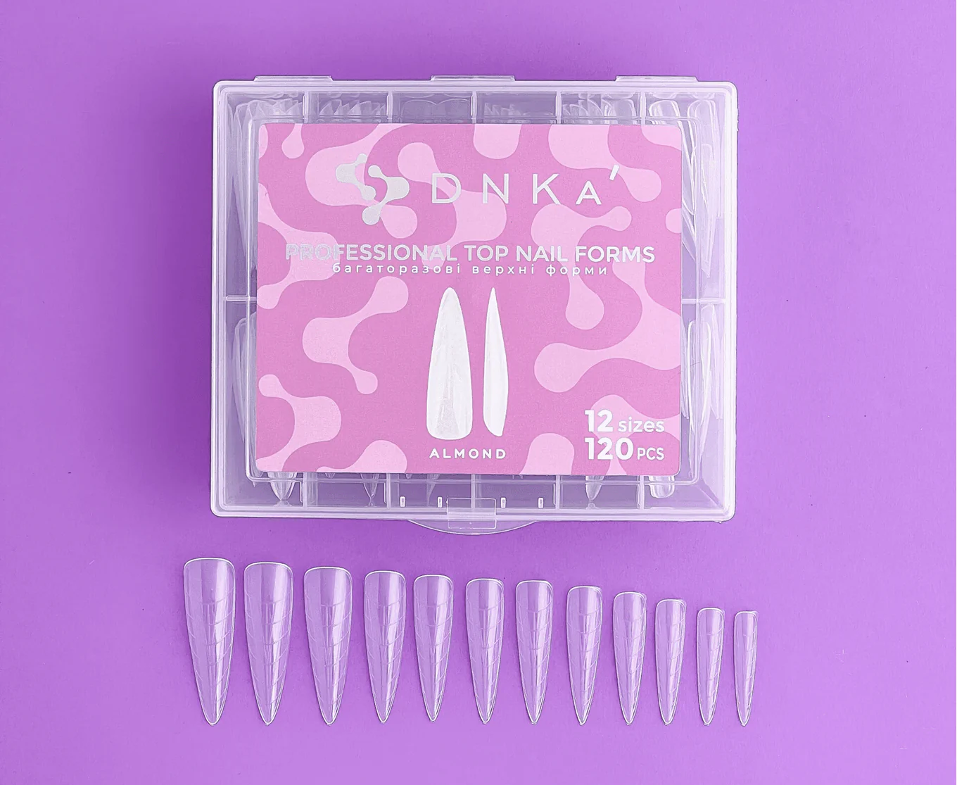 Верхні форми DNKa Top Nail Forms Almond, 120 шт