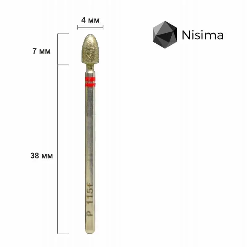 Насадка NISIMA алмазна закруглений конус 4 мм червона P_115fK
