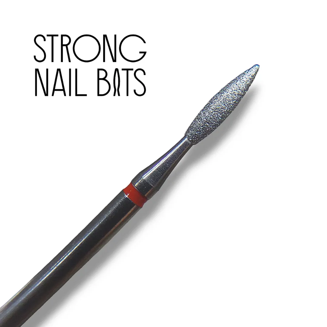 Фреза алмазна Strong nail bits PREMIUM полум'я червоне, 0,21 мм SET