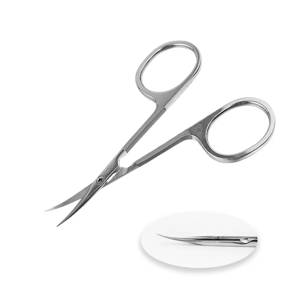 Ножницы для кутикулы Olton Easy Line 90мм (gloss) +чехол (кожа)