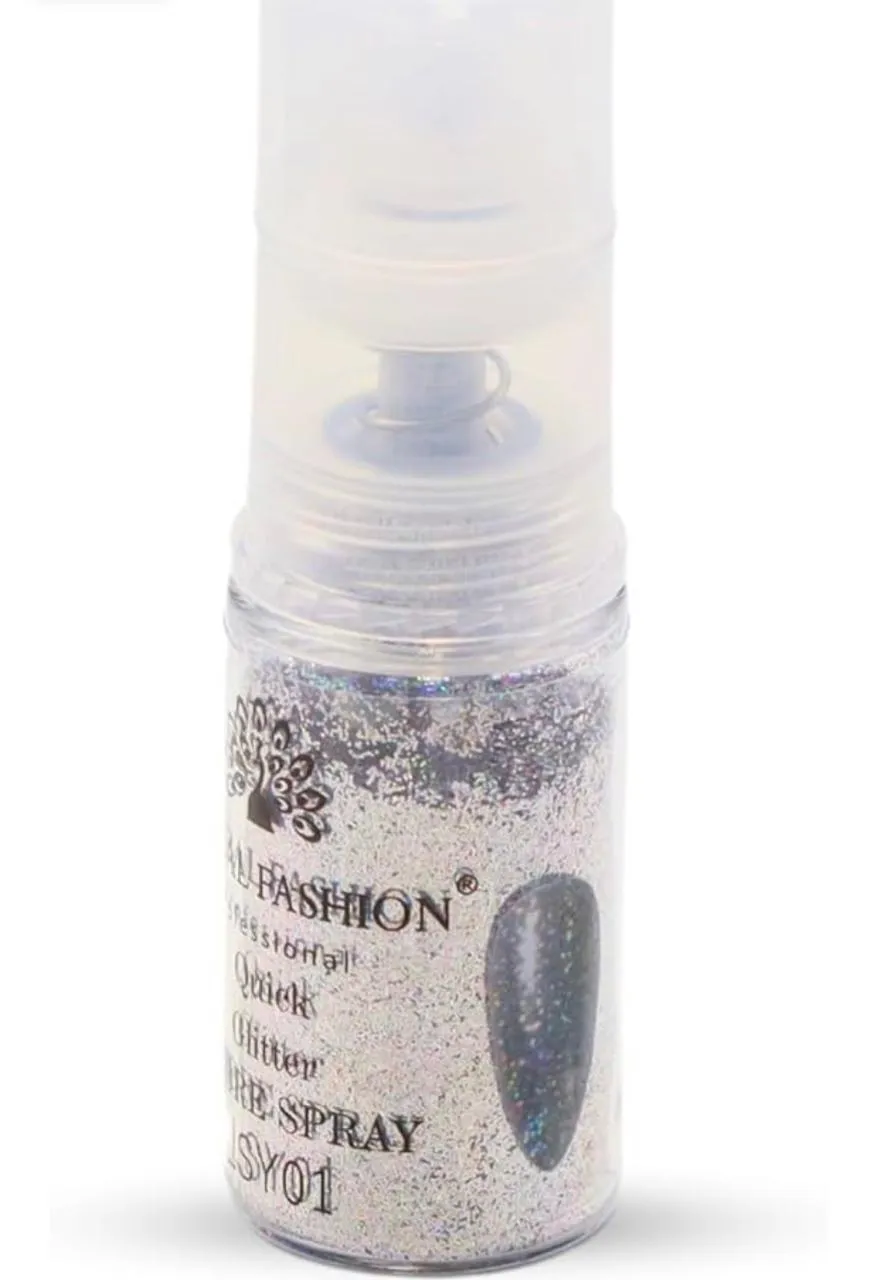 Сухий спрей для градієнта Global Fashion Ombre Spray GLITTER голографік, №1, срібло, 10 г (LSY)