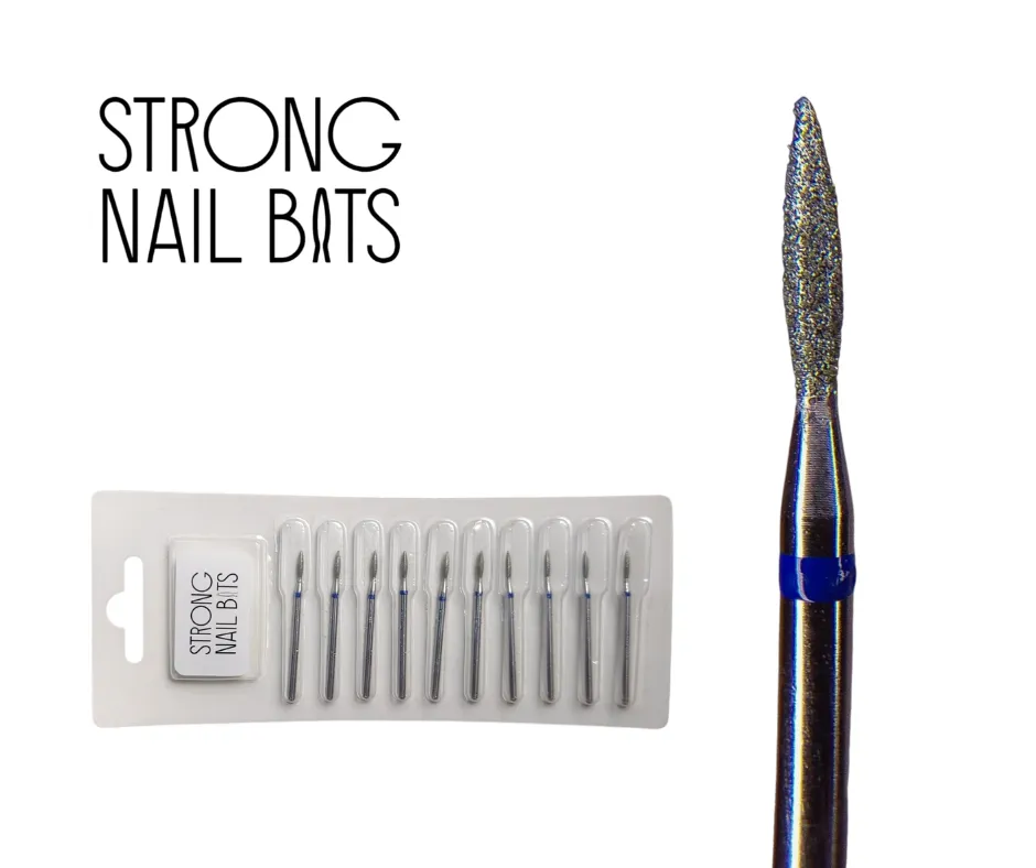 Фреза алмазна STRONG NAIL BITS полум'я синя 0,18 мм SET 10шт