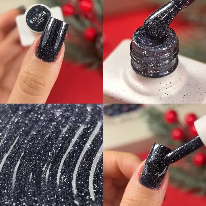 Гель-лак NAILSOFTHENIGHT Eclipse  — чорно-синій №323, 10 мл