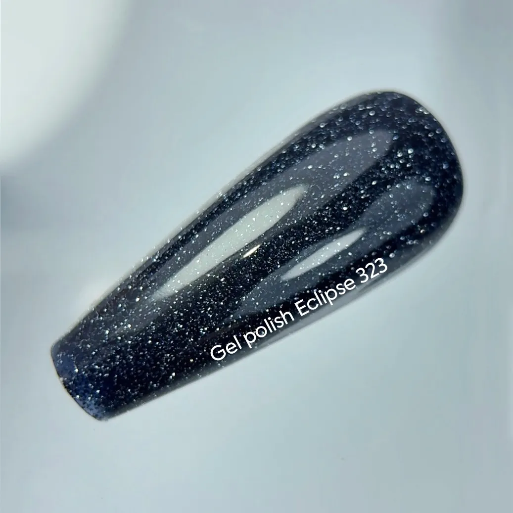 Гель-лак NAILSOFTHENIGHT Eclipse  — чорно-синій №323, 10 мл
