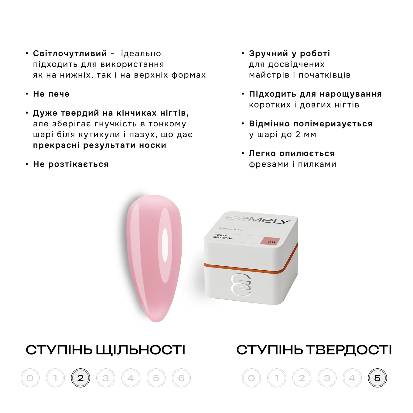 Гель GÉMELY ex GA&MA Power Builder Gel №006, 5 мл