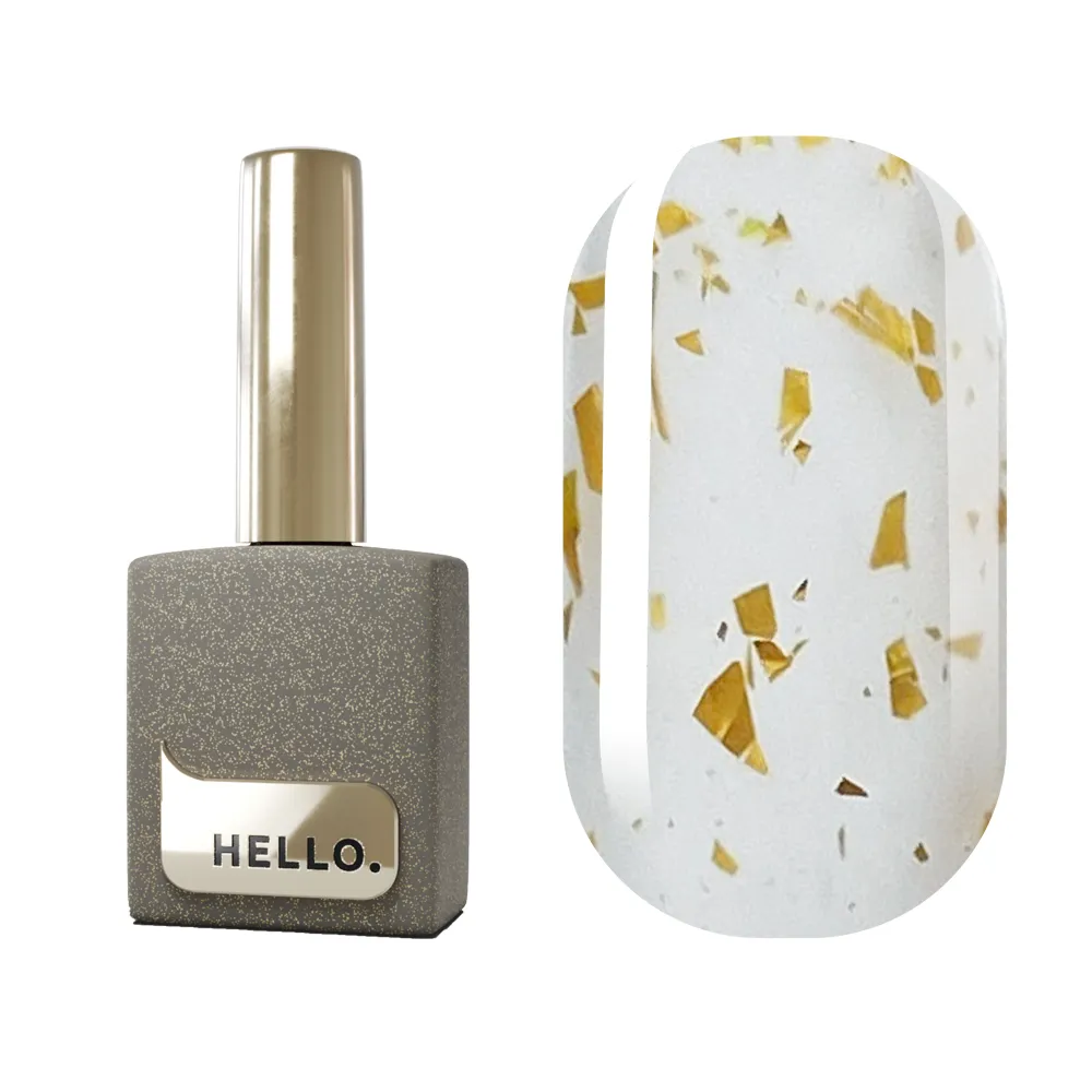 Топ HELLO Gold matte матовий без липкого шару з поталлю, 15 мл