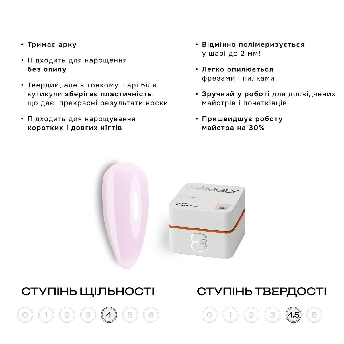 Гель GÉMELY ex GA&MA Fast Builder gel №008, 15 мл