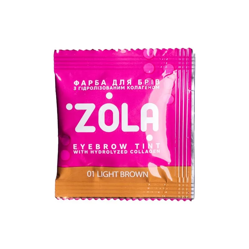 Фарба для брів ZOLA з колагеном у саше Eyebrow Tint With Collagen 01, 5ml