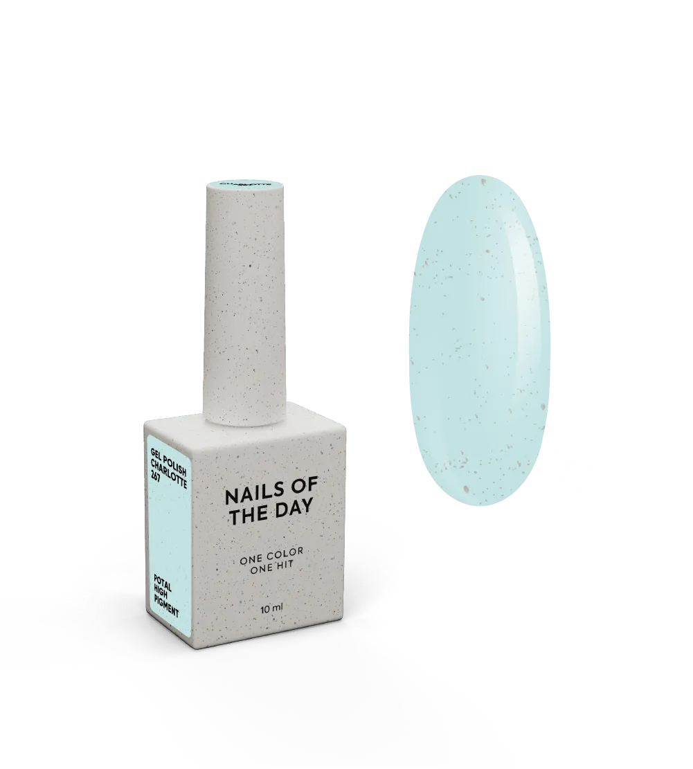 Гель-лак NAILSOFTHEDAY Let's special Charlotte - 267, 10 мл  - м'ятно-блакитний із золотою поталлю